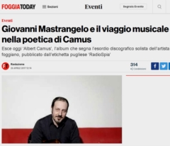 FoggiaToday - 26/04/2017 - Giovanni Mastrangelo e il viaggio musicale nella poetica di Camus