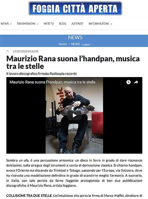 Foggia Città Aperta - 15/02/2018 - Maurizio Rana suona l'handpan, musica tra le stelle